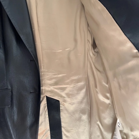 Nanushka Fathi Vegan Black Leather Blazer Size M - Picture 4 of 10